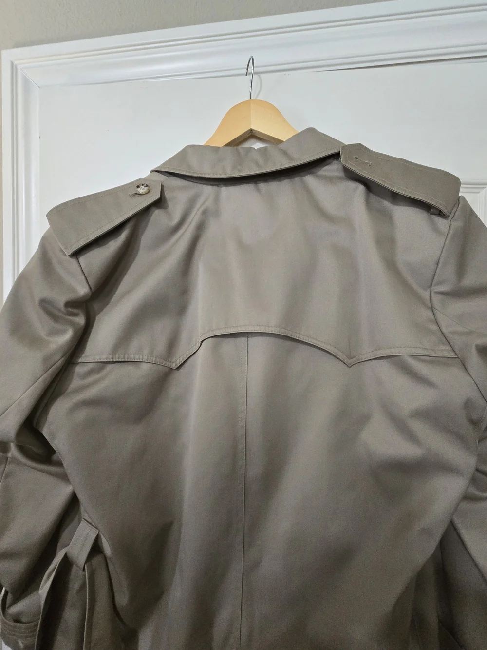 Stafford Men's Light Beige Double-Breasted Trench Coat